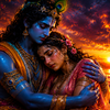 Krishna Holding Weak Radha Close To His Heart