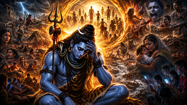 Shiva agrees to help continue creation after Brahma Ji’s request.