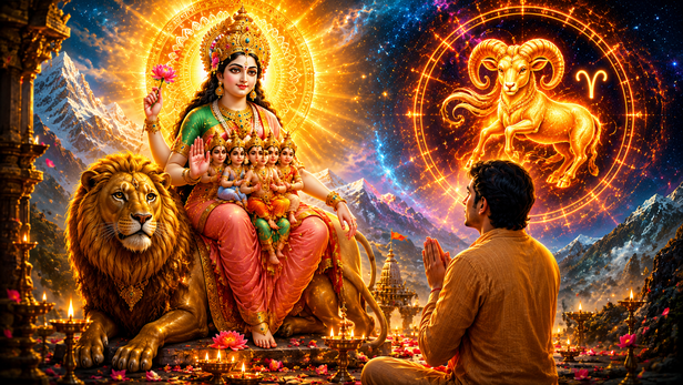 Different forms of Goddess Durga representing zodiac energies