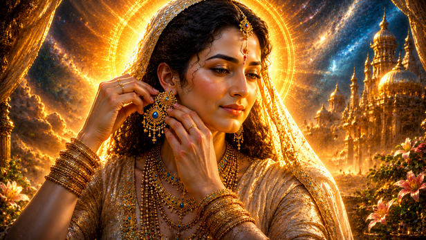 Mata Aditi Removing Her Divine Earrings