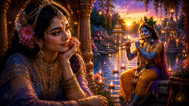 Krishna Playing Near River Yamuna