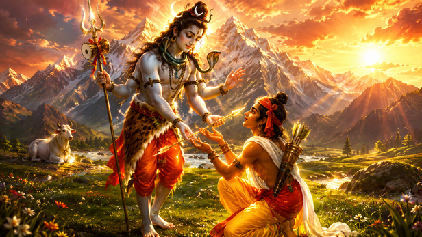 Arjuna Receiving The Pashupatastra