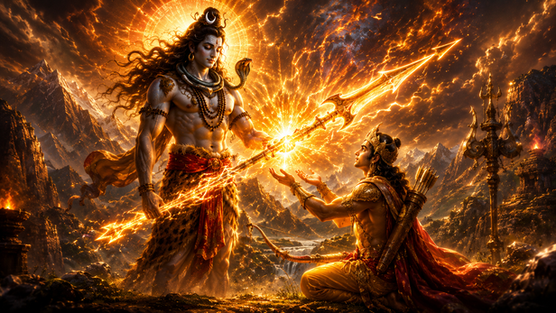 Arjuna Receiving The Pashupatastra
