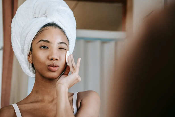 Applying Rose Water Toner