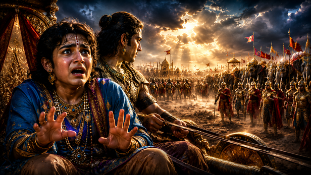 Prince Uttar Watching Kaurava Army