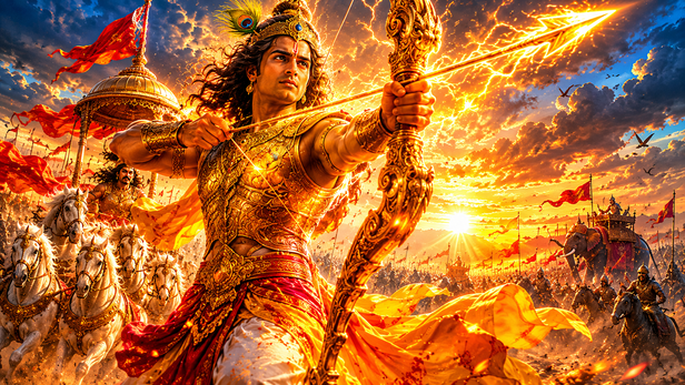 Arjun Arriving In Virat War With Gandiva