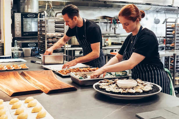 Professional Chefs Working in a Commercial Kitchen