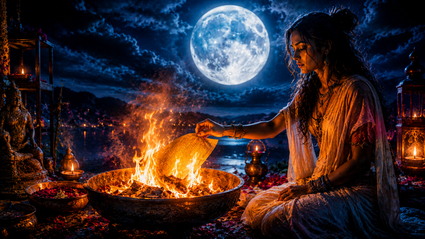 Meditation During Full Moon Night