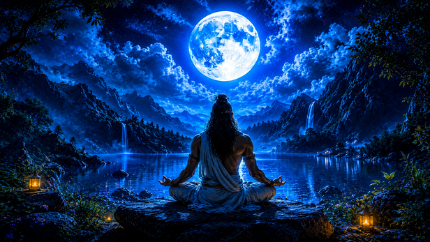 Meditation During Full Moon Night