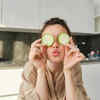 Fresh Cucumber Slices on Eyes