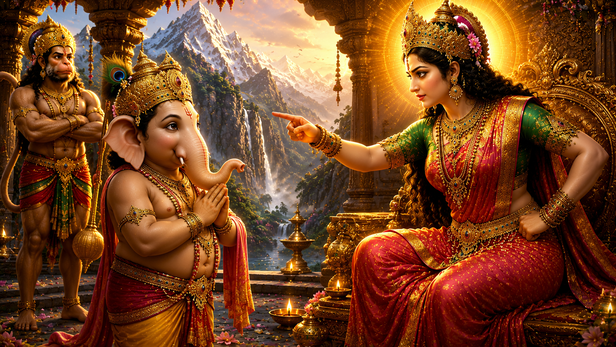 Maa Parvati Giving a Divine Instruction