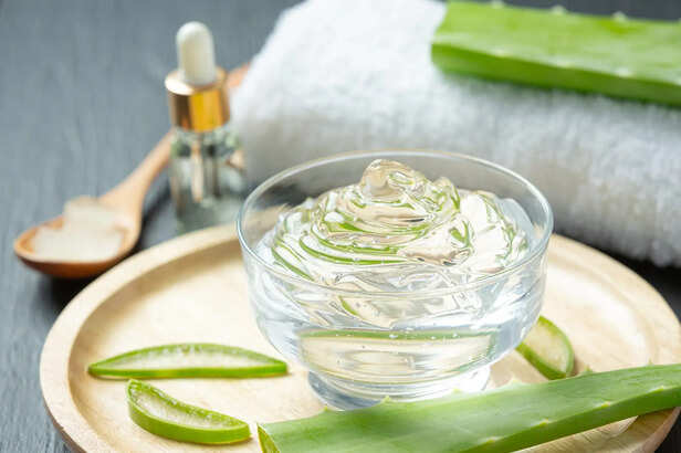Fresh Aloe Vera Gel Application