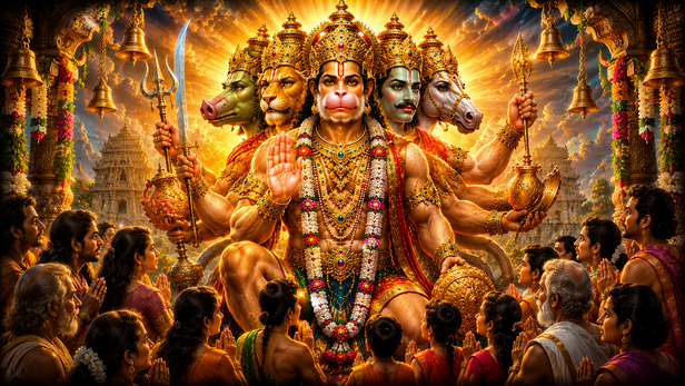 Hanuman Ji Bowing Before Lord Ram