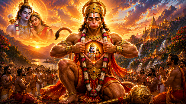 Hanuman Ji Carrying the Sanjeevani Mountain