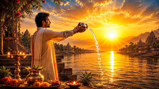 Offering Water to the Rising Sun