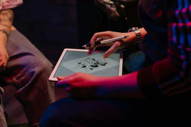 Modern iPad Displayed Beside Accessories