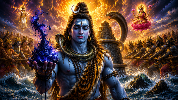 Lord Shiva Holding the Halahala Poison