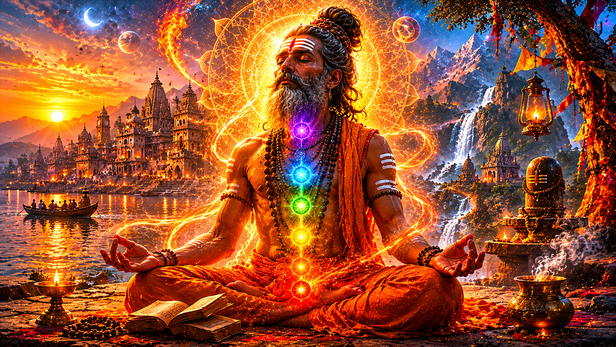 A Yogi Sitting in Deep Meditation