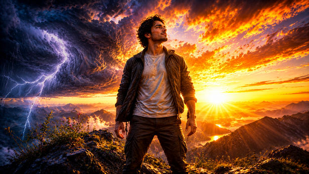 A Person Standing Strong After a Storm