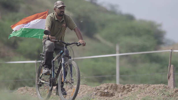 जम्मू से कन्याकुमारी तक 20 से अधिक राज्यों में चली हरित साइकिल यात्रा का एक दृश्य