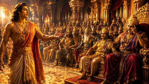 Pandava Envoy Addressing the Kuru Court