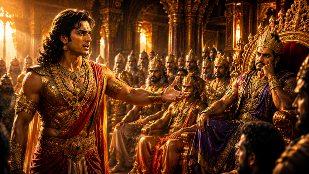 Pandava Envoy Addressing the Kuru Court