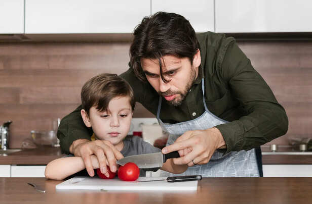 A Father Teaching Through Actions