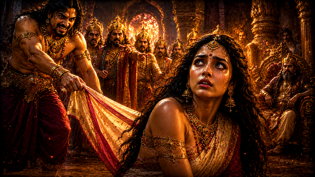Draupadi Standing Alone in the Royal Court