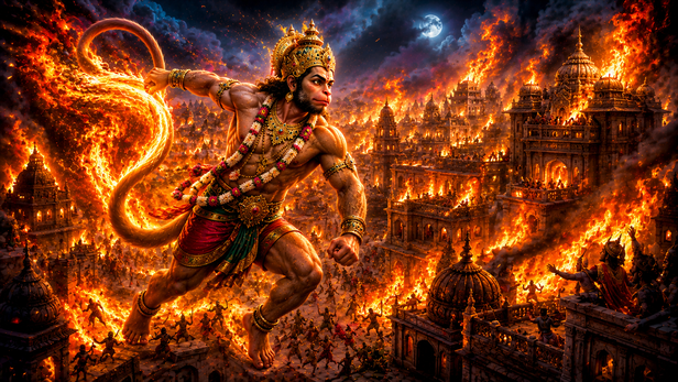 Divine Winds Surrounding Hanuman Ji