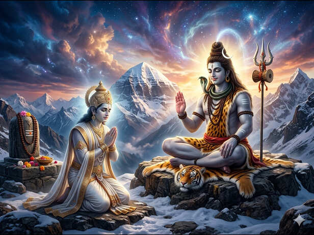 Chandra Seeks Shiva's Blessing