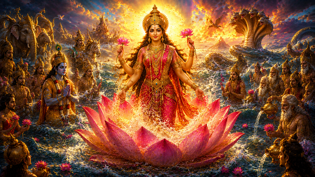 Lakshmi Emerges from the Cosmic Ocean