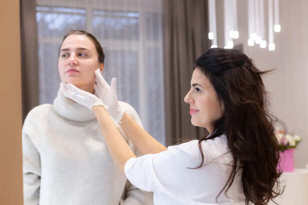 Woman Considering Cosmetic Surgery