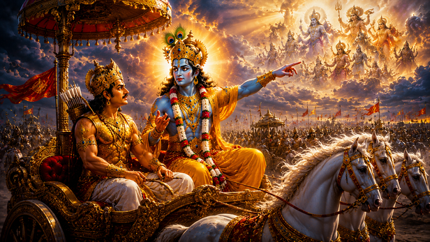 Lord Krishna Guiding Arjuna