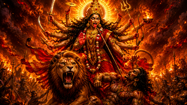 The Fierce Form Of Maa Durga