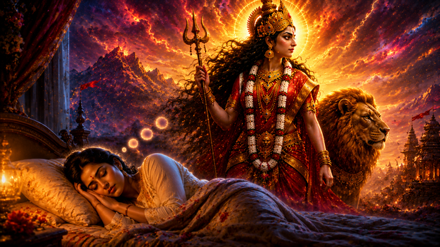 Maa Durga Looking Away In A Dream