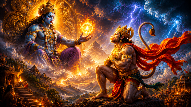 Hanuman's Fearless Leap Toward the Sun