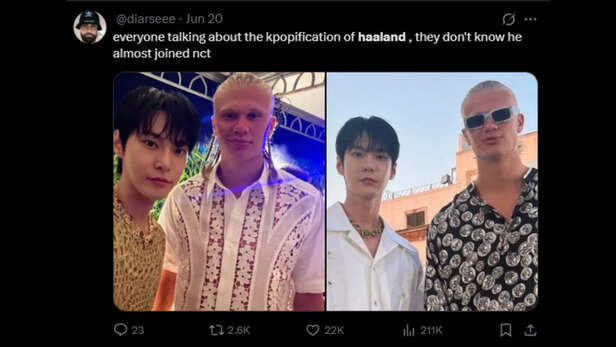 Fans joke Haaland almost joined NCT after his picture with Doyoung resurfaced