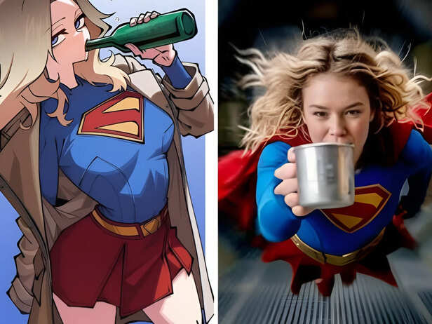 Facebook | Supergirl showed as a drinker