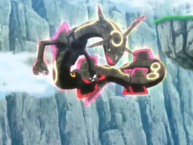Netflix | Shiny Mega Rayquaza with the pink-black energy