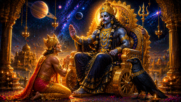 Shani Dev blessing King Dasharatha
