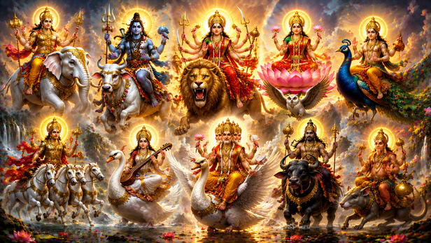 Hindu Gods Ride Animals