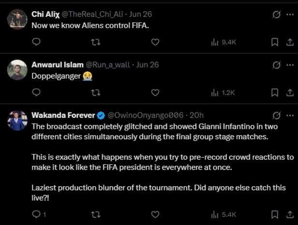 X | Internet Reacts to Gianni Infantino’s Impossible World Cup Appearance