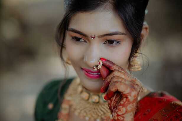 Traditional Indian Bride Wearing a Nath