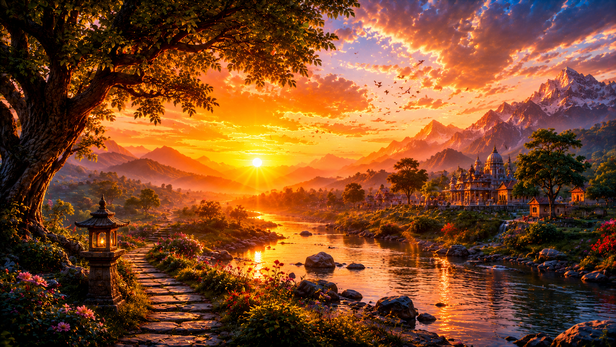 A Peaceful Sunrise Symbolising Life's Constant Change