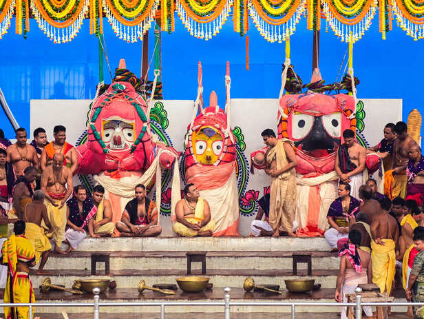 A view of the Snana Mandap of Lord Jagannath and his sibling...