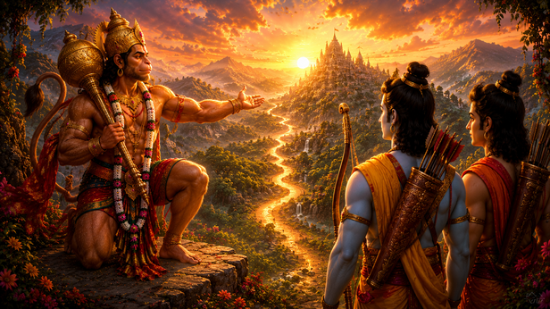 A Devotee Surrendering Before Hanuman Ji