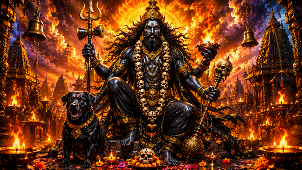 Lord Kaal Bhairav with Temple Calendar