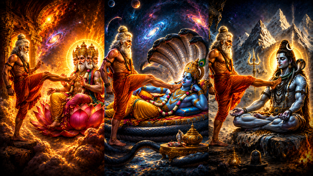 Sage Bhrigu Tests the Trimurti