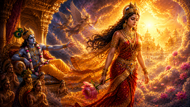 Goddess Lakshmi Departs from Vaikuntha