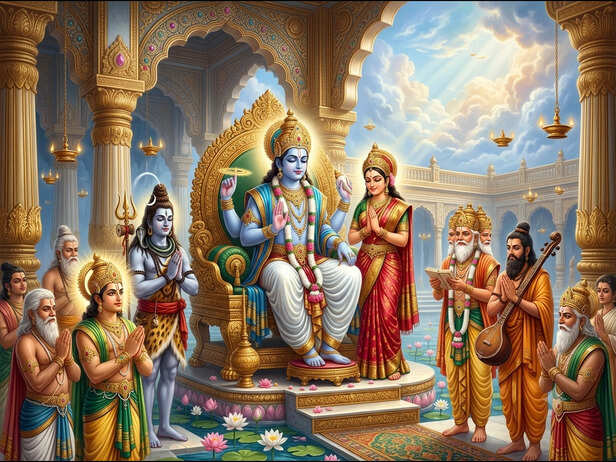 Lord Vishnu Enters Divine Yoga Nidra